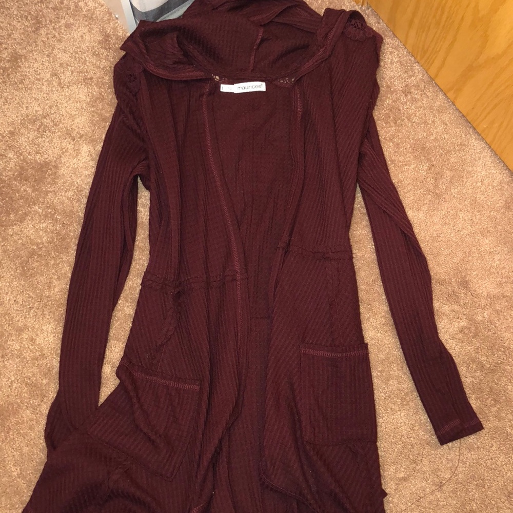 Maroon cardigan